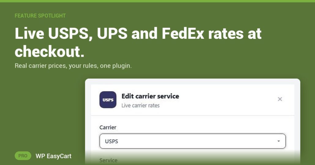 Live USPS, UPS and FedEx rates at checkout.