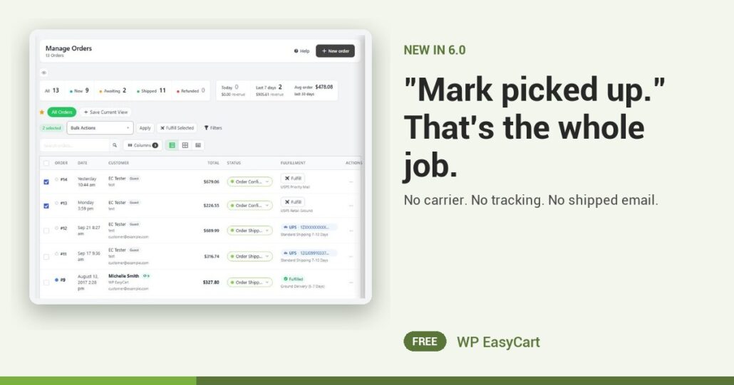 "Mark picked up." That's the whole job.