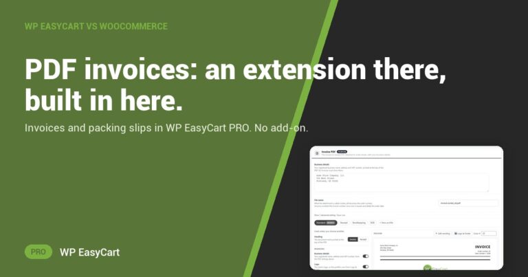 PDF invoices: an extension there, built in here.