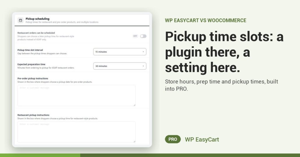 Pickup time slots: a plugin there, a setting here.