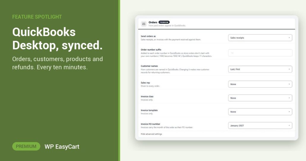 QuickBooks Desktop, synced.