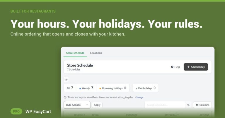 Your hours. Your holidays. Your rules.