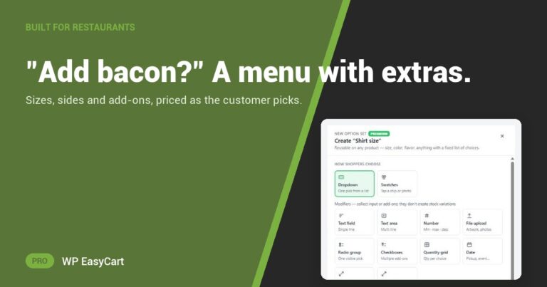 "Add bacon?" A menu with extras.