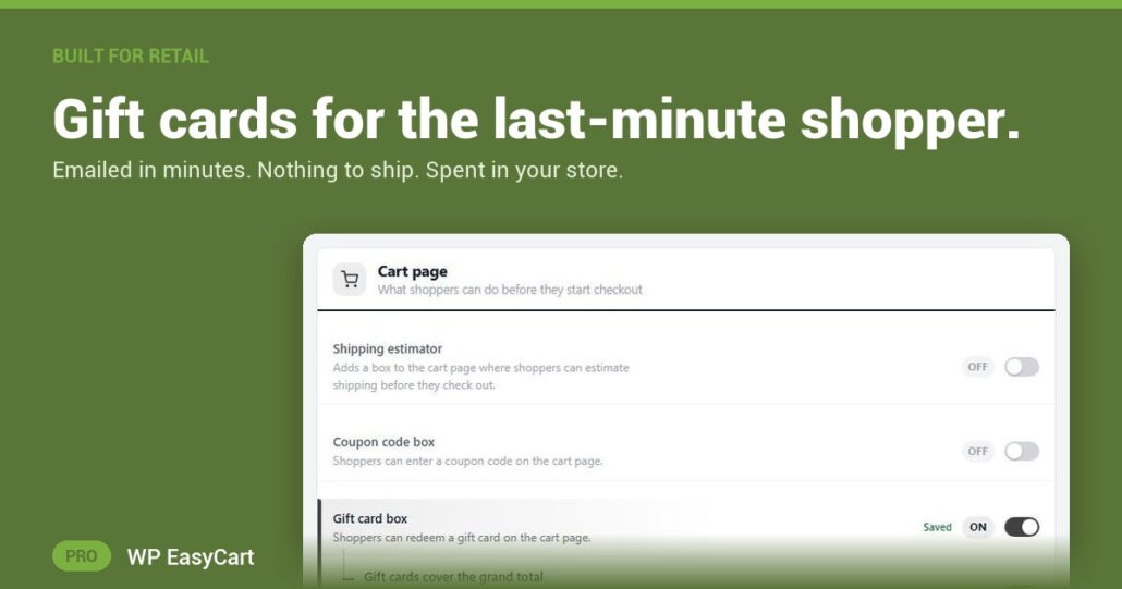 Gift cards for the last-minute shopper.