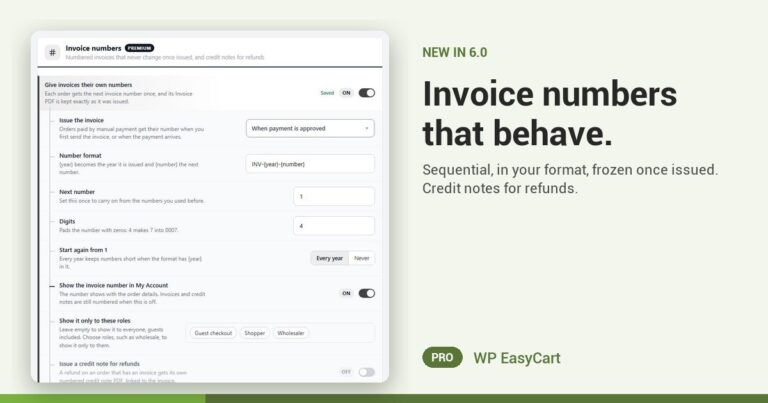 Invoice numbers that behave.