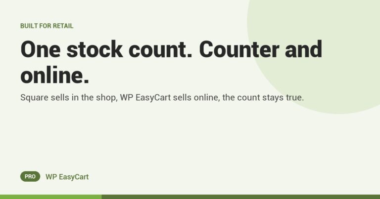 One stock count. Counter and online.