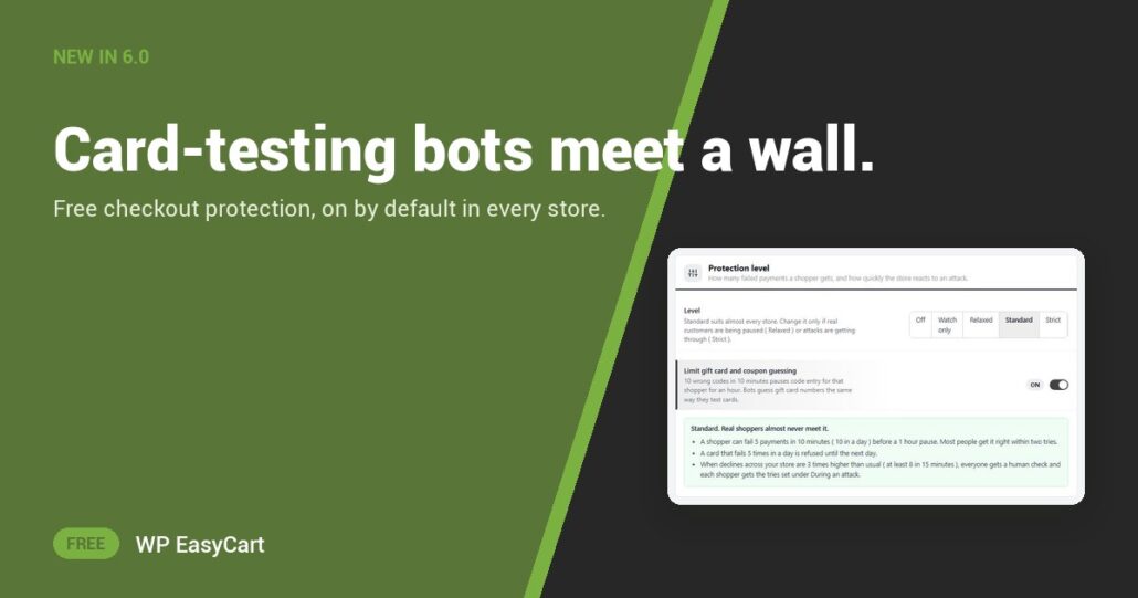 Card-testing bots meet a wall.