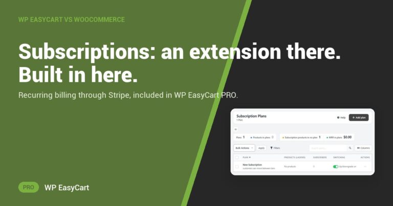 Subscriptions: an extension there. Built in here.